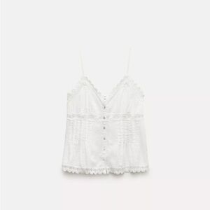 Zara Embroidered White Top